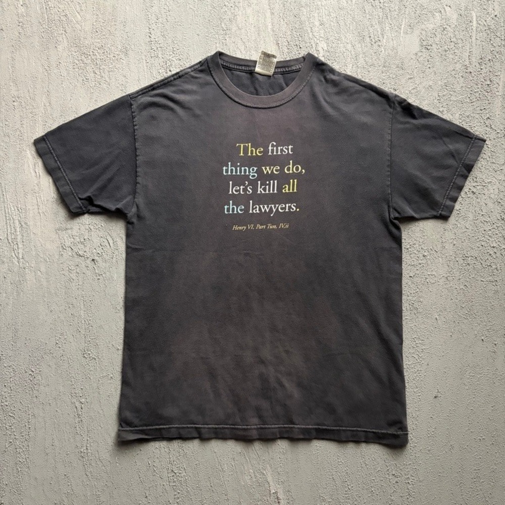 Vintage Kill All The Lawyers Shirt Large Black 1990s Shakespeare